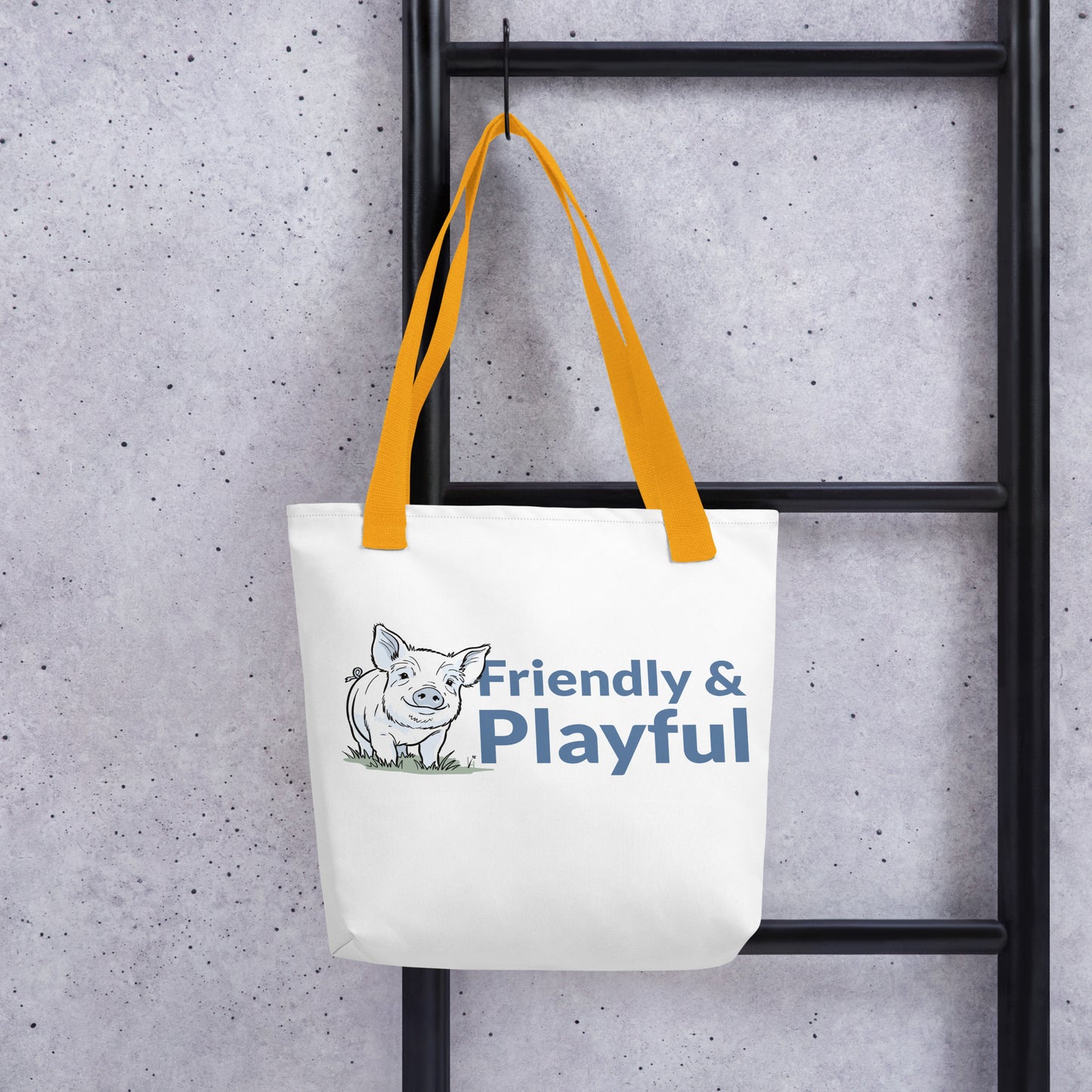 Friendly & Playful Yorkshire Pig Tote Bag