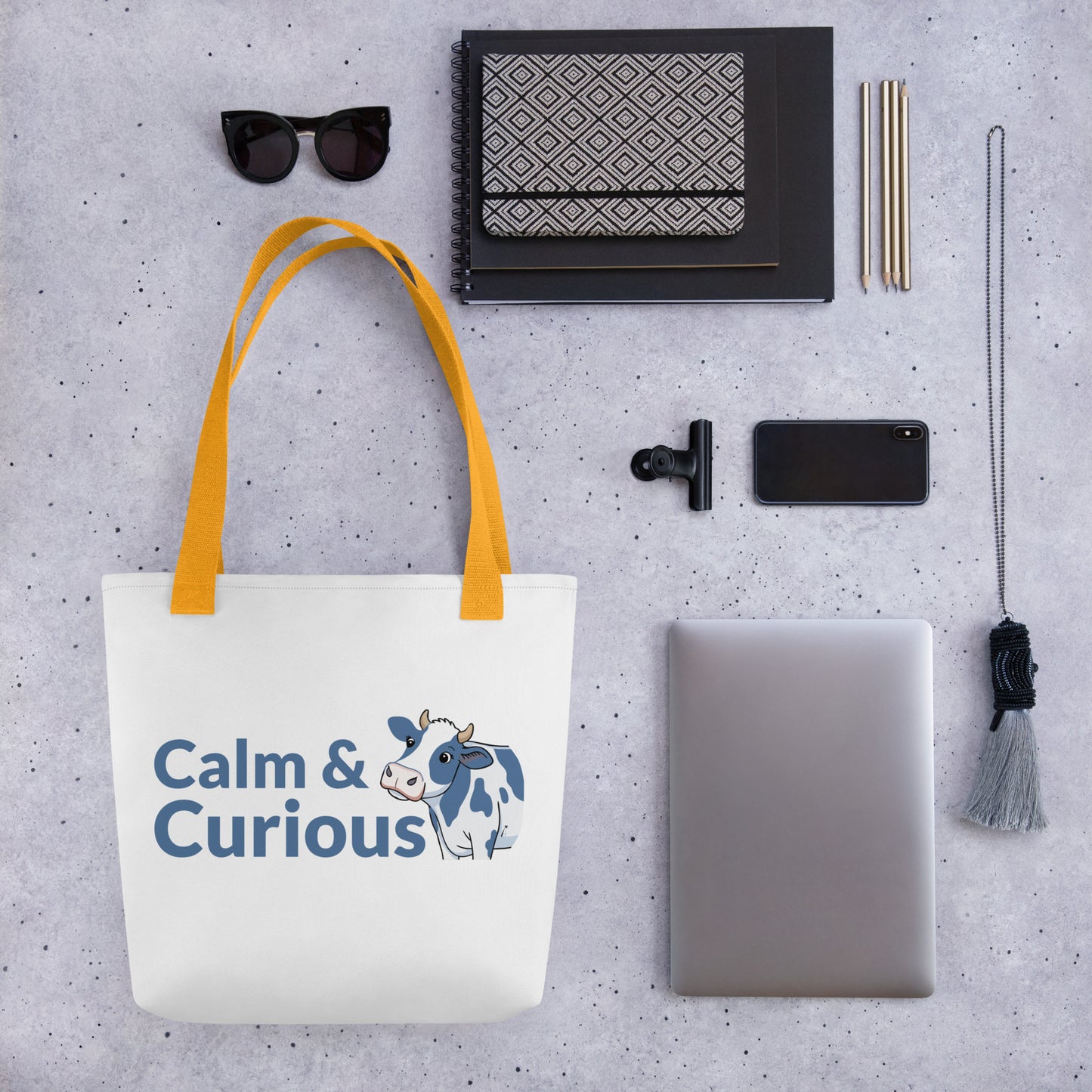 Calm & Curious Holstein Cow Tote Bag