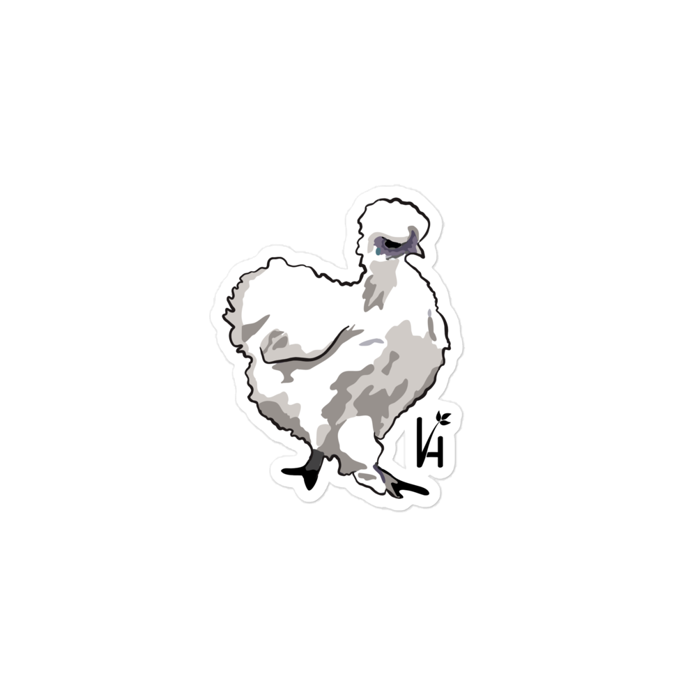 Silkie Chicken Bubble-Free Sticker