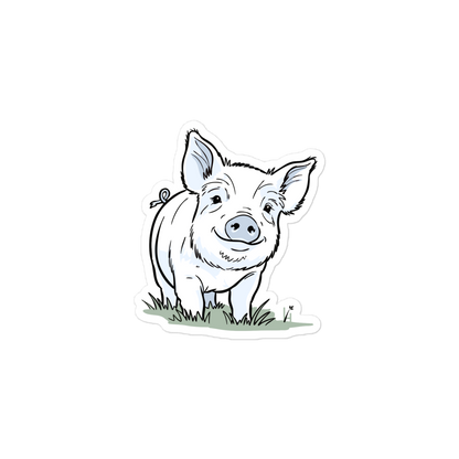 friendly yorkshire pig sticker 3x3