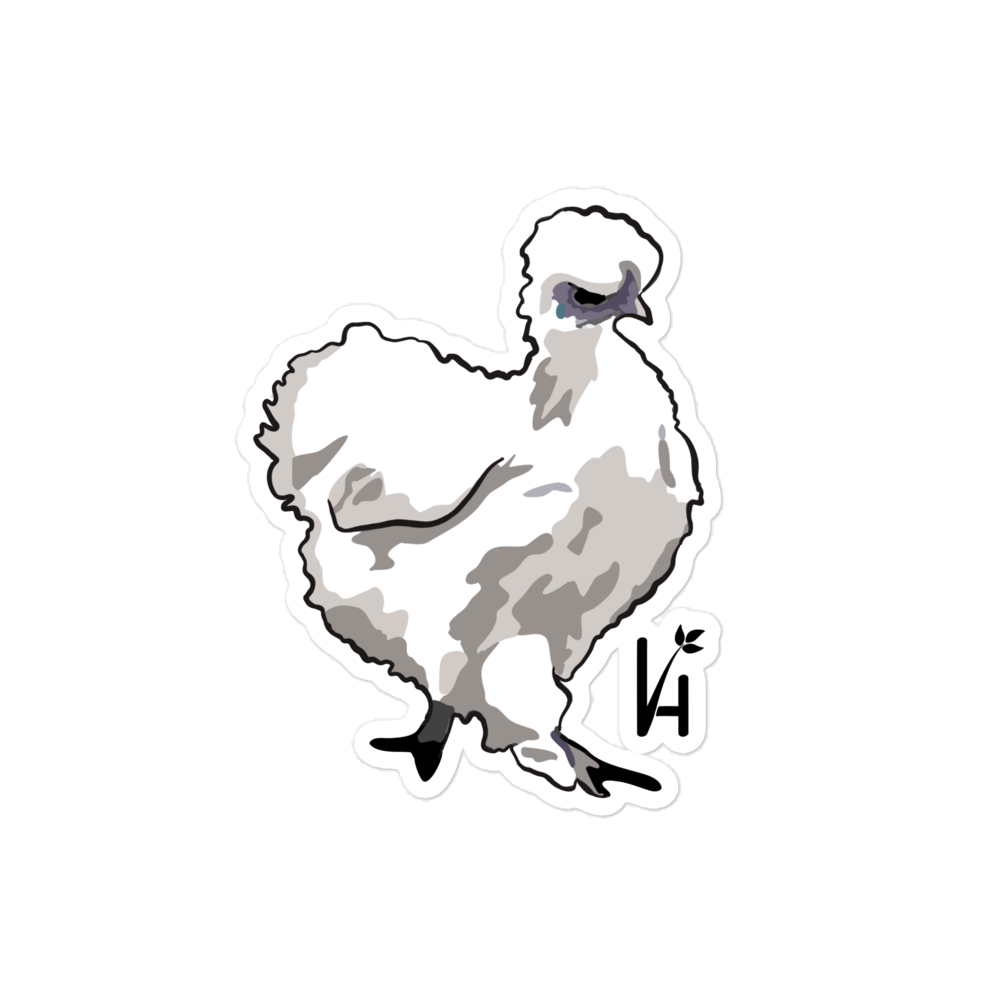 Silkie Chicken Bubble-Free Sticker