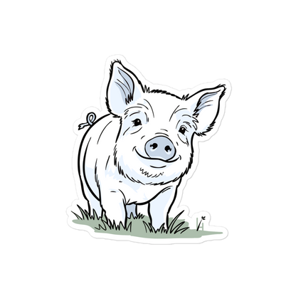 friendly yorkshire pig sticker 4x4