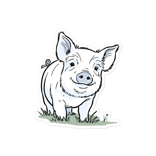 friendly yorkshire pig sticker 4x4