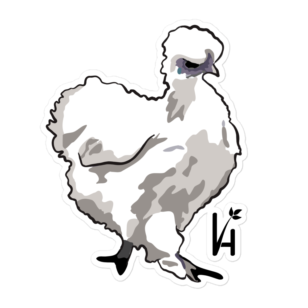 Silkie Chicken Bubble-Free Sticker