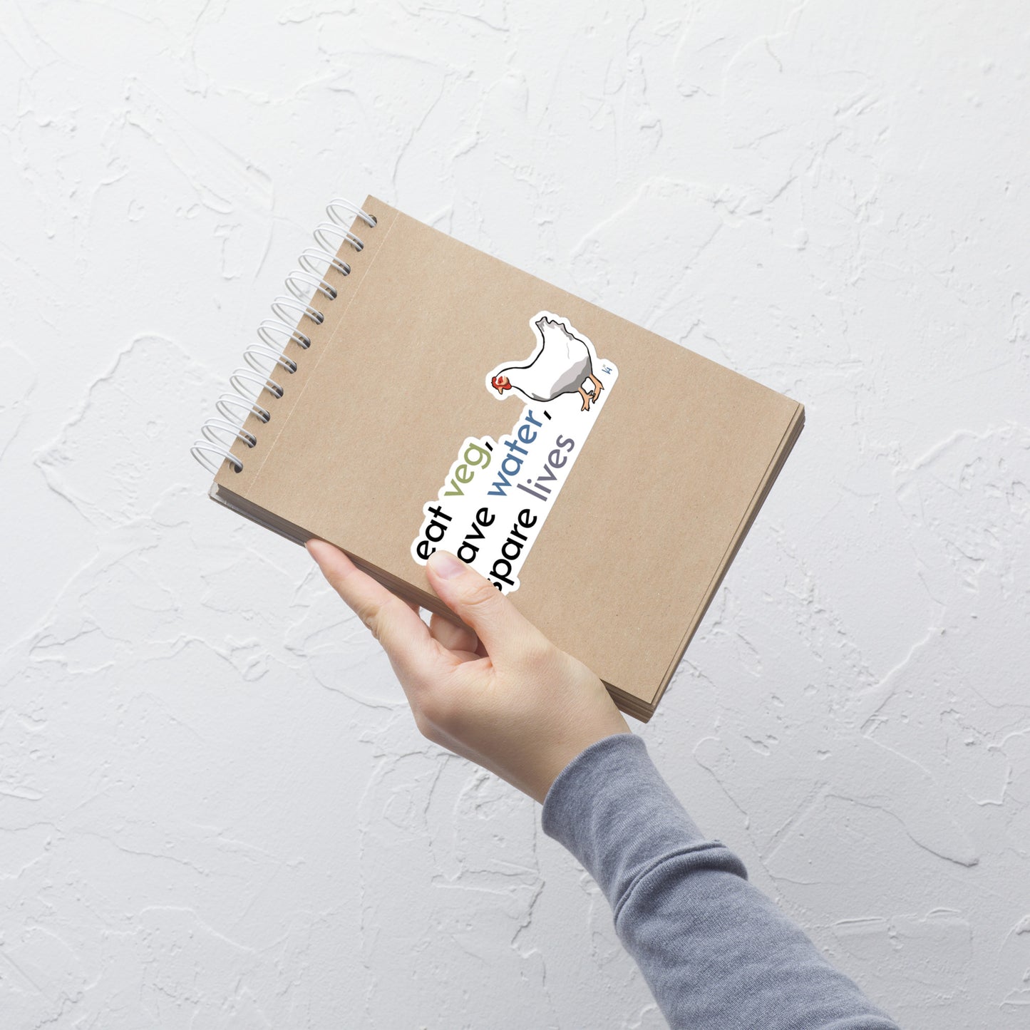 "Eat Veg, Save Water, Spare Lives" Broiler Chicken Bubble-free Sticker