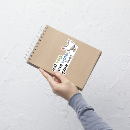 "Eat Veg, Save Water, Spare Lives" Broiler Chicken Bubble-free Sticker