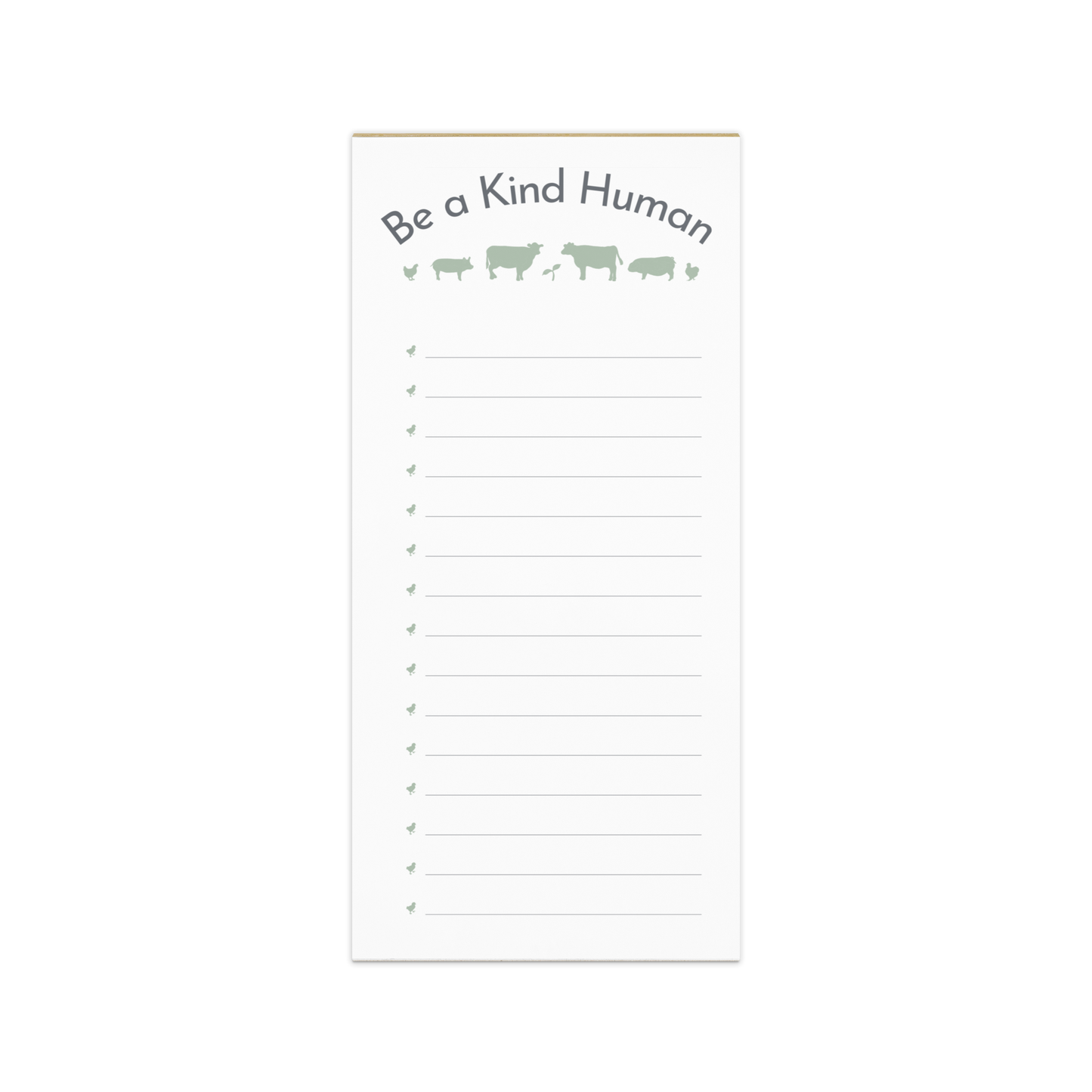 Be a Kind Human with Chick Lines Notepad (magnetic backing)