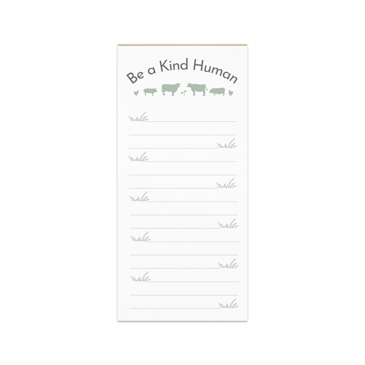 Be a Kind Human with Grass Lines Notepad (magnetic backing)