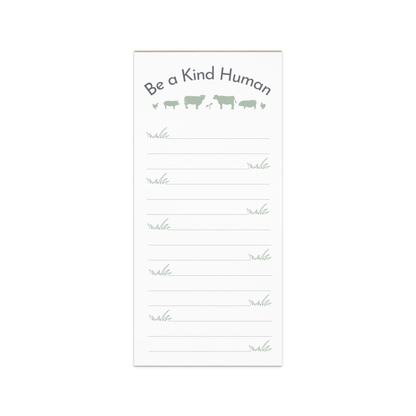Be a Kind Human with Grass Lines Notepad (magnetic backing)
