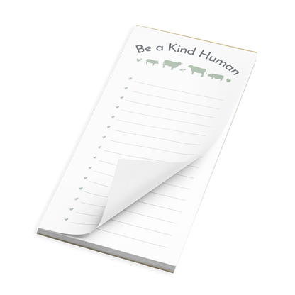 Be a Kind Human with Chick Lines Magnetic Backed Notepad Iso view