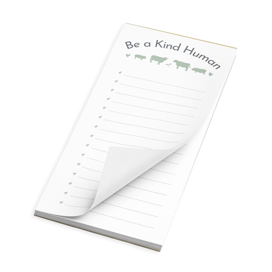 Be a Kind Human with Chick Lines Magnetic Backed Notepad Iso view