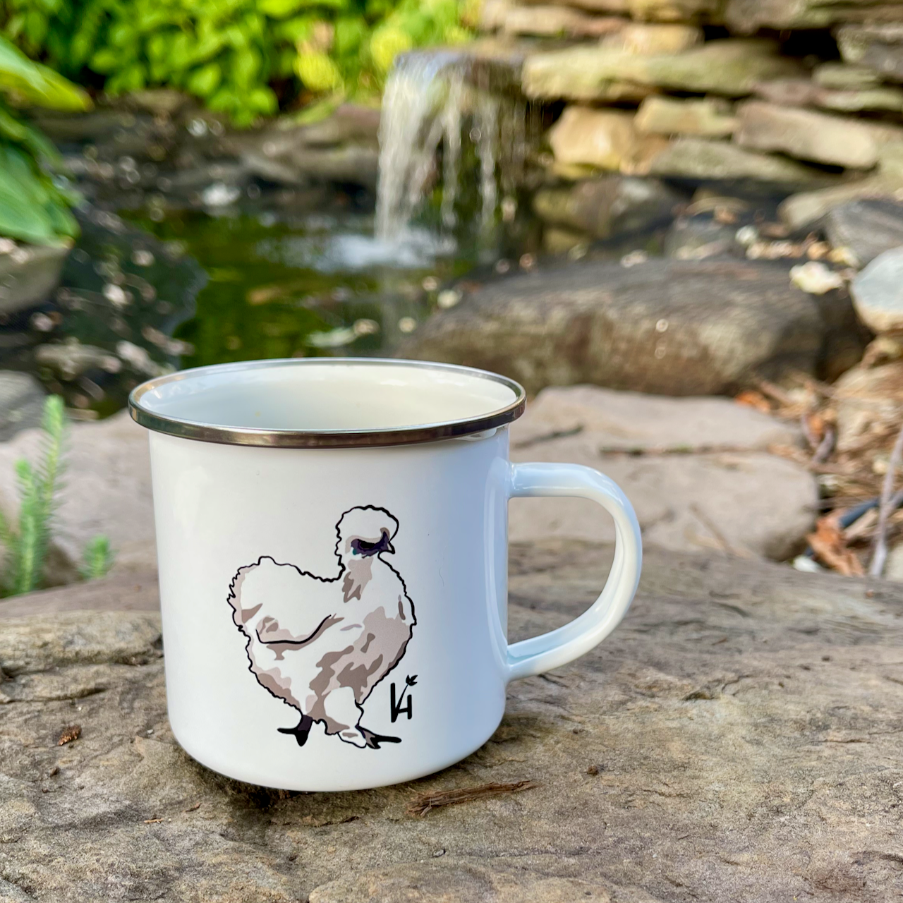 Silkie Chicken Enamel Mug