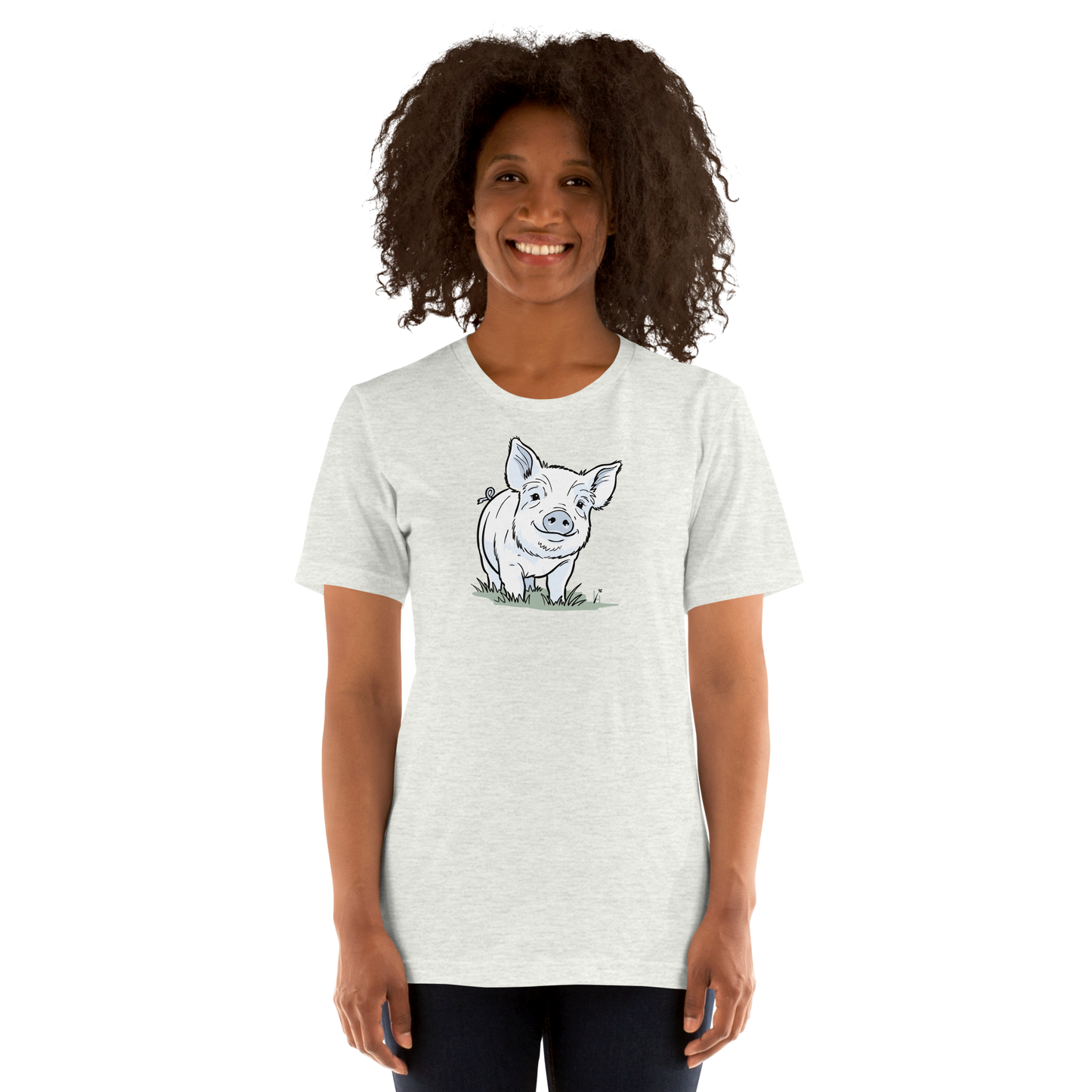 Friendly Yorkshire Pig (no text) Unisex T-shirt