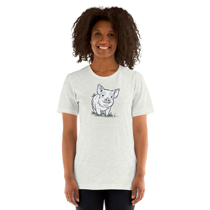 Friendly Yorkshire Pig (no text) Unisex T-shirt