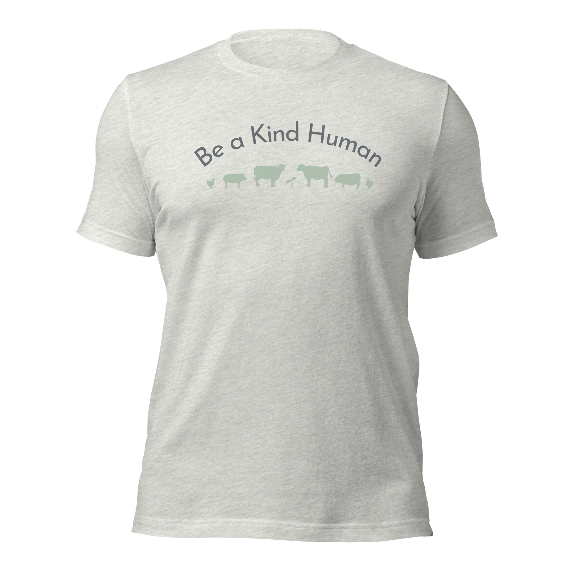 Be a Kind Human Ash w Green Silhouette