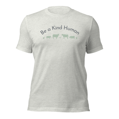 Be a Kind Human Ash w Green Silhouette
