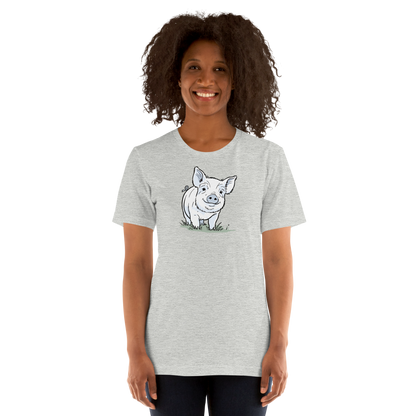 Friendly Yorkshire Pig (no text) Unisex T-shirt