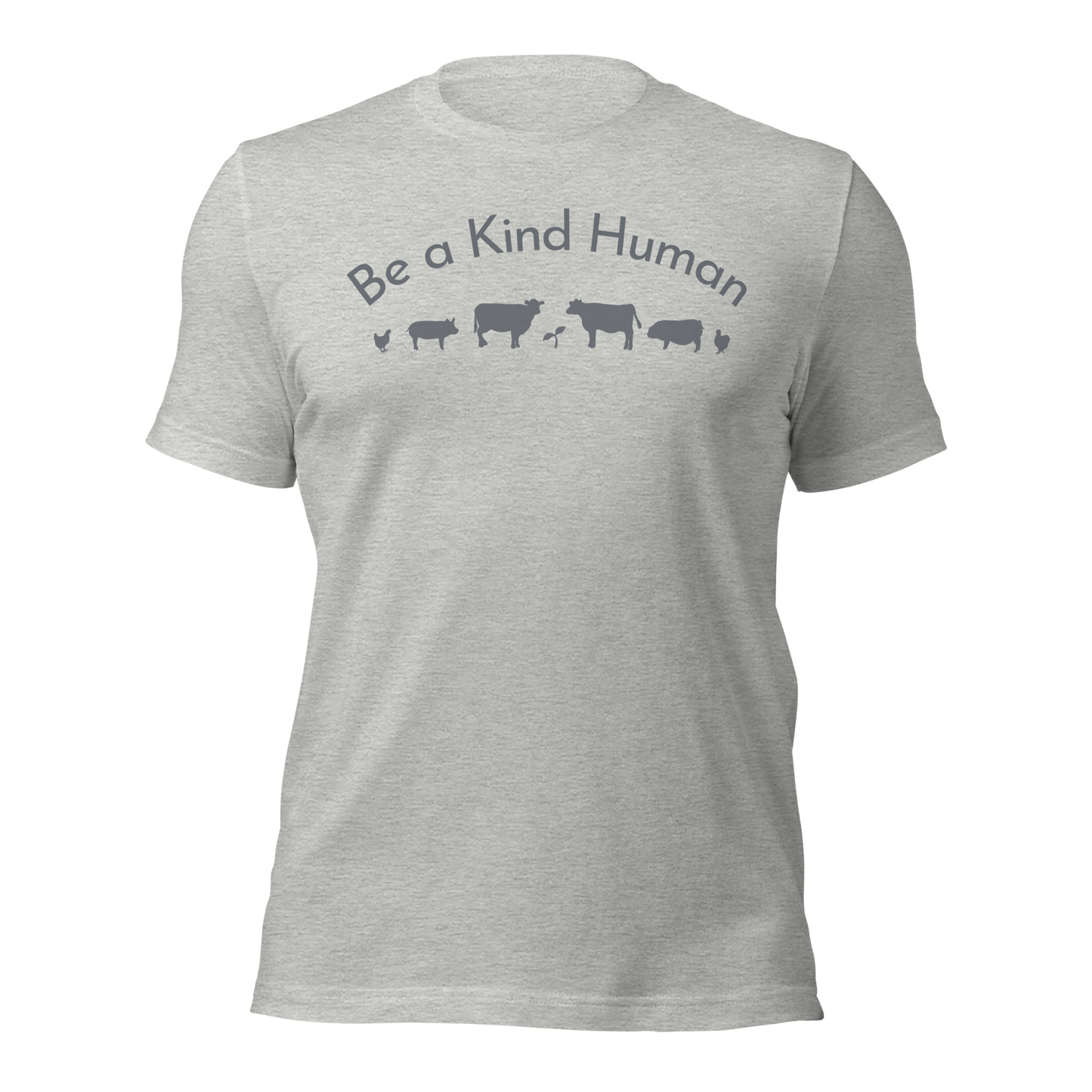 Be a Kind Human Athletic Heather Grey Silhouette