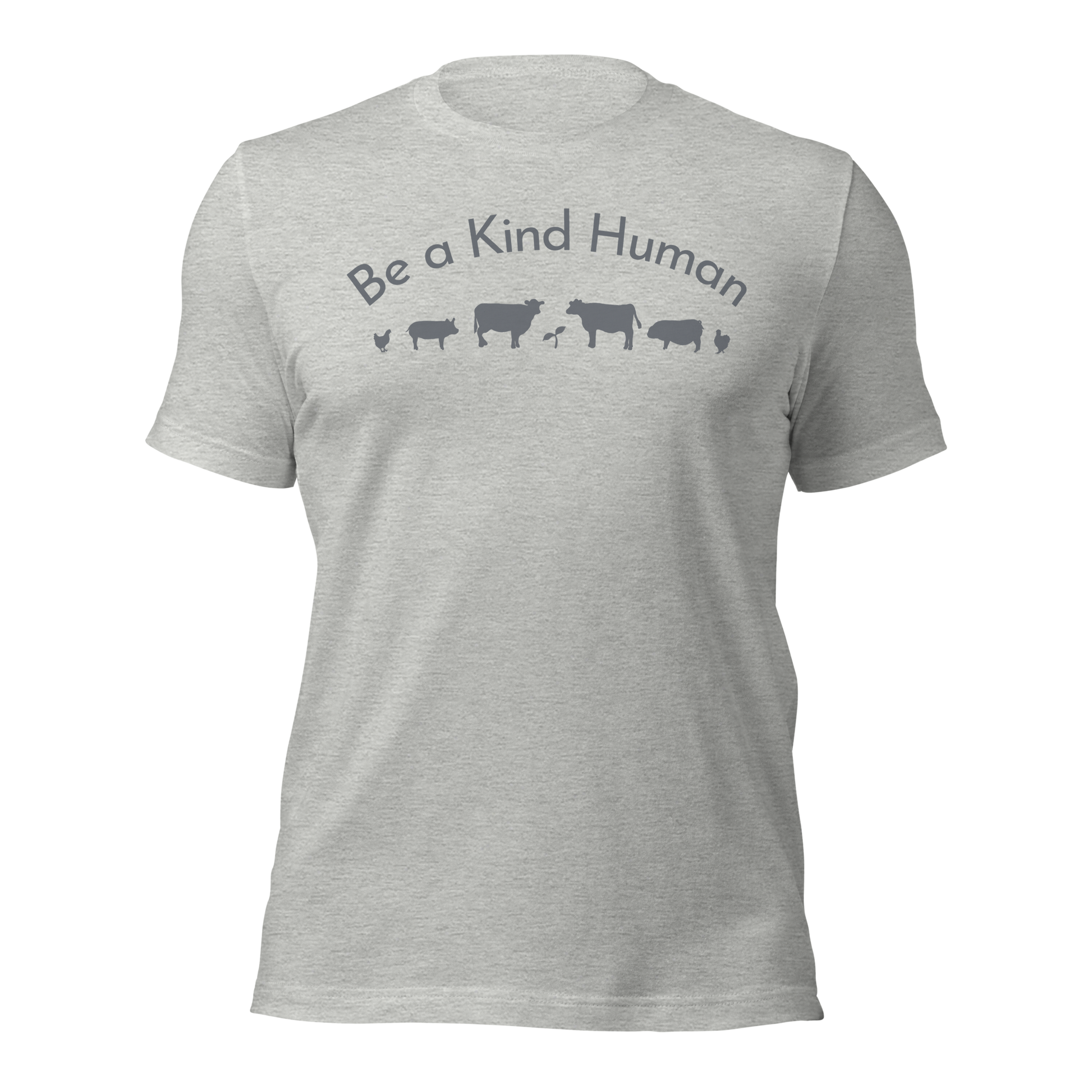 Be a Kind Human Athletic Heather Grey Silhouette