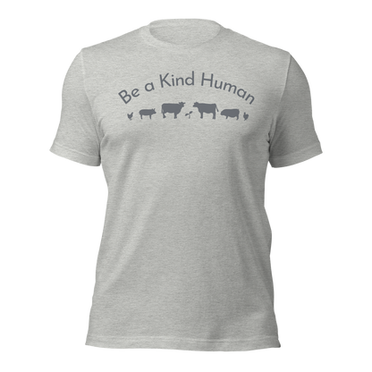 Be a Kind Human Athletic Heather Grey Silhouette