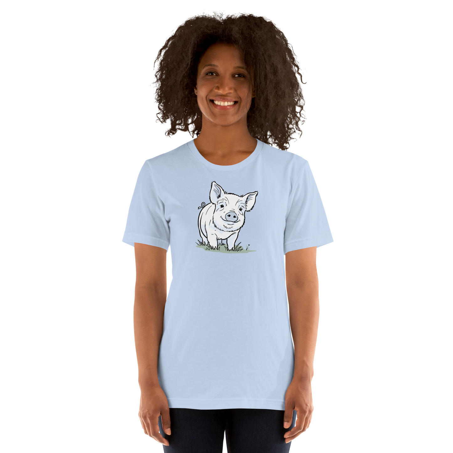 Friendly Yorkshire Pig (no text) Unisex T-shirt
