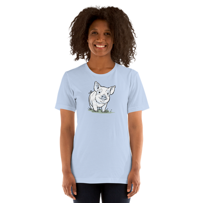 Friendly Yorkshire Pig (no text) Unisex T-shirt
