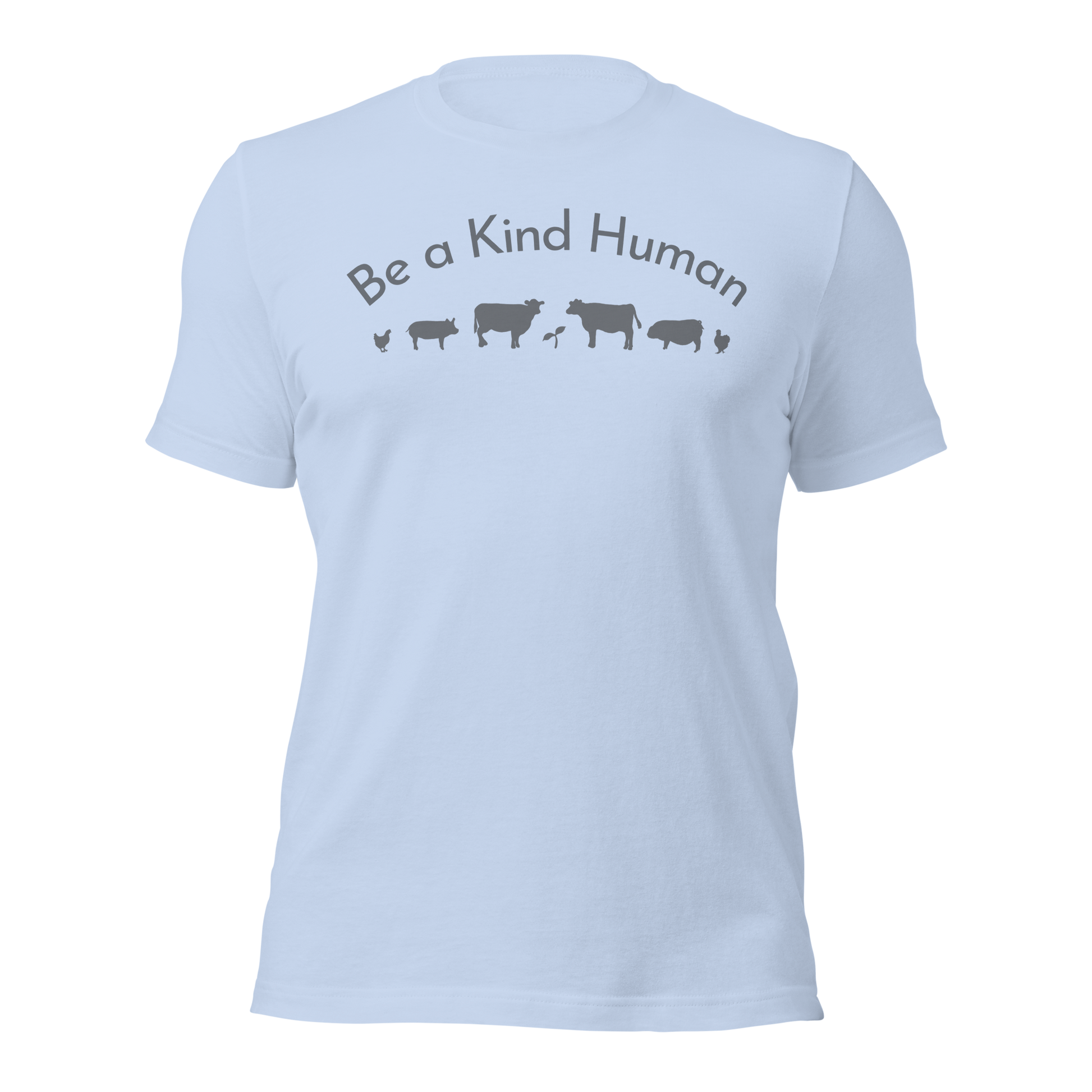 Be a Kind Human Baby Blue Grey Silhouette