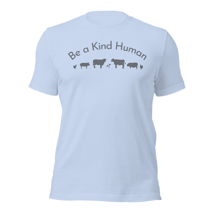 Be a Kind Human Baby Blue Grey Silhouette