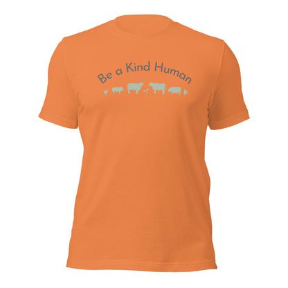 Be a Kind Human (Grey and Green Silhouette) Unisex t-shirt