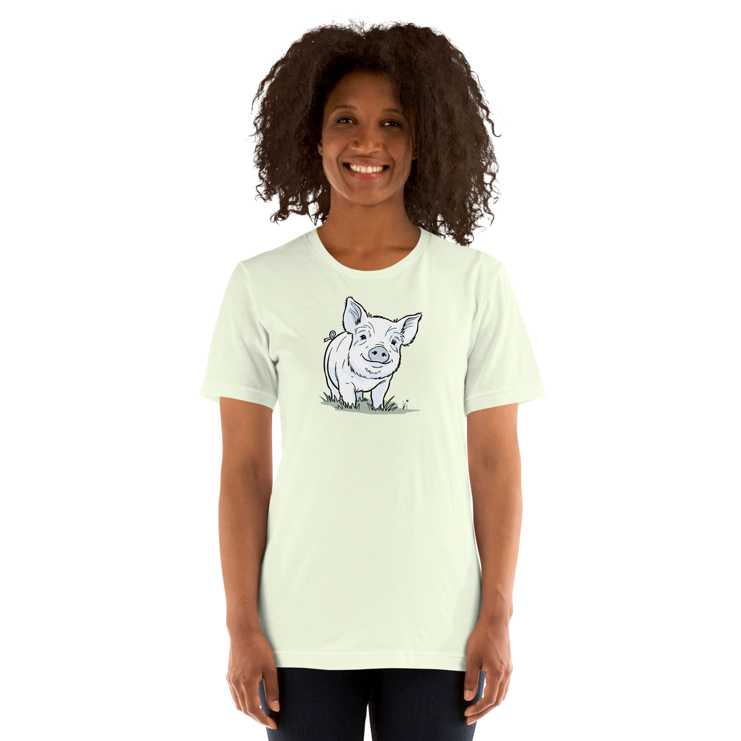 Friendly Yorkshire Pig (no text) Unisex T-shirt