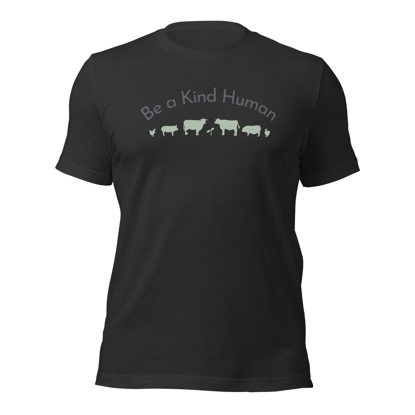 Be a Kind Human Grey w Green Silhouette