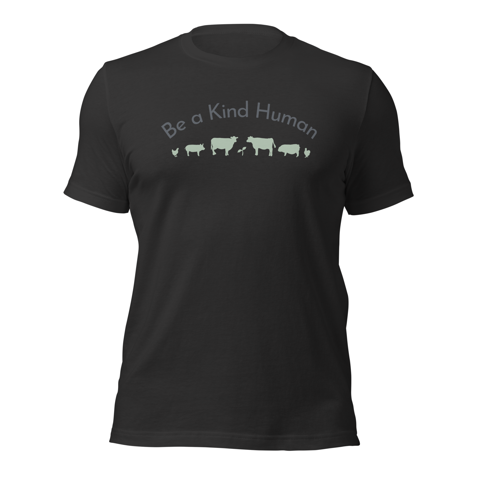 Be a Kind Human Grey w Green Silhouette