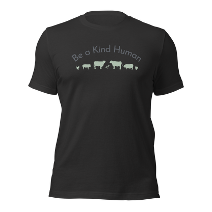 Be a Kind Human Grey w Green Silhouette