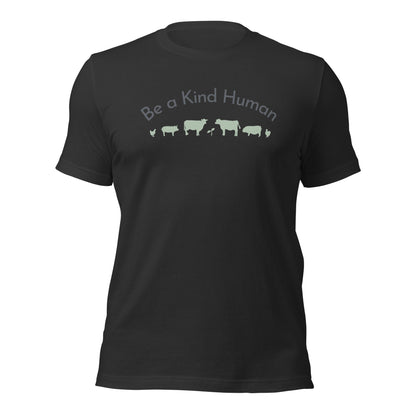 Be a Kind Human (Grey and Green Silhouette) Unisex t-shirt