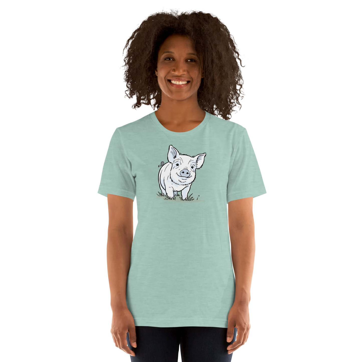 Friendly Yorkshire Pig (no text) Unisex T-shirt