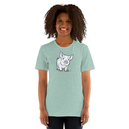 Friendly Yorkshire Pig (no text) Unisex T-shirt