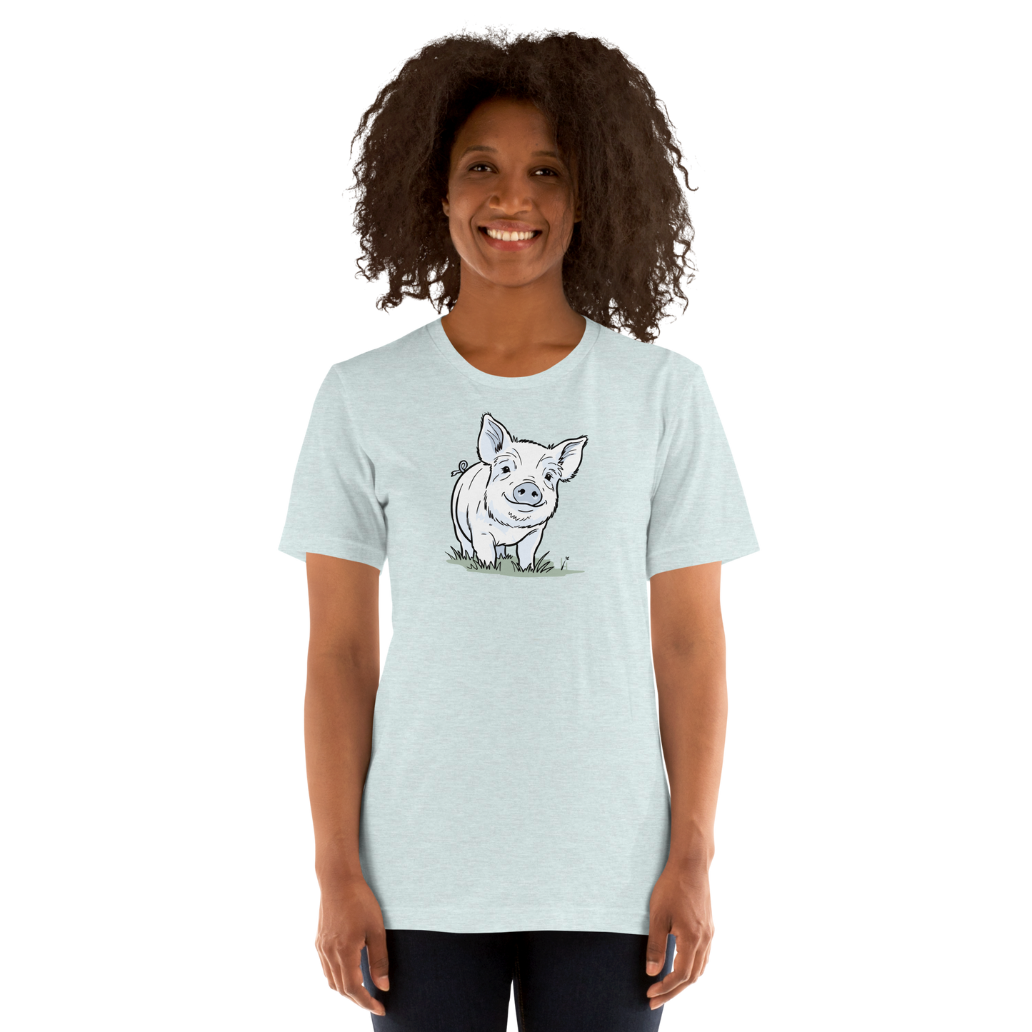 Friendly Yorkshire Pig (no text) Unisex T-shirt