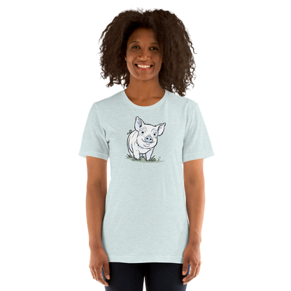 Friendly Yorkshire Pig (no text) Unisex T-shirt