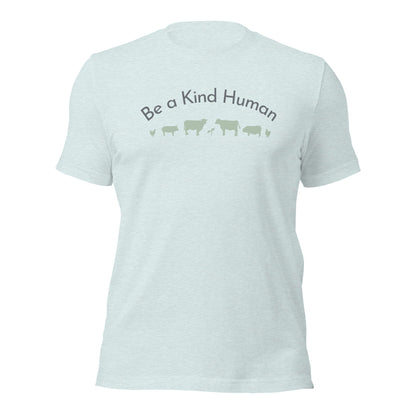 Be a Kind Human (Grey and Green Silhouette) Unisex t-shirt