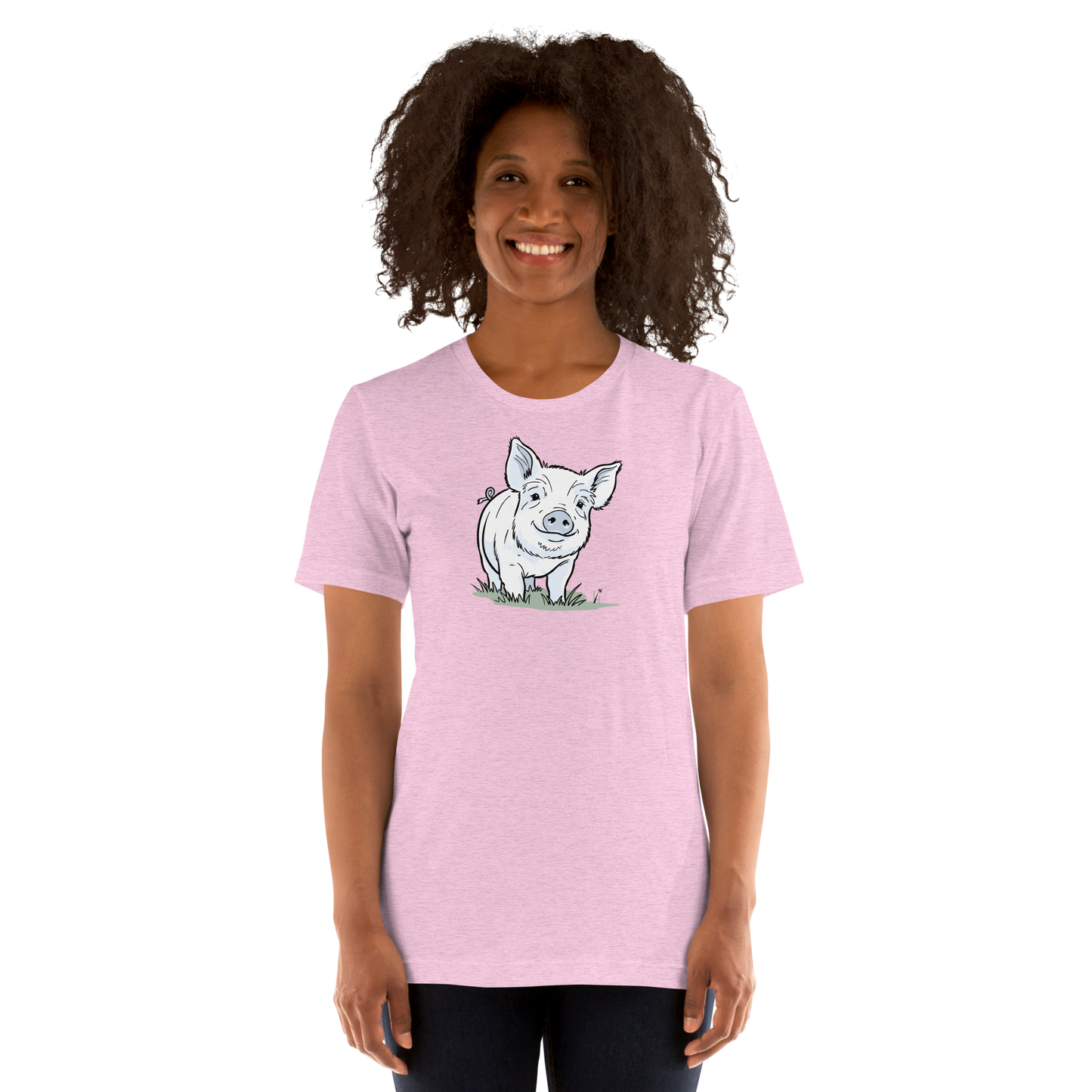Friendly Yorkshire Pig (no text) Unisex T-shirt
