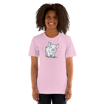 Friendly Yorkshire Pig (no text) Unisex T-shirt