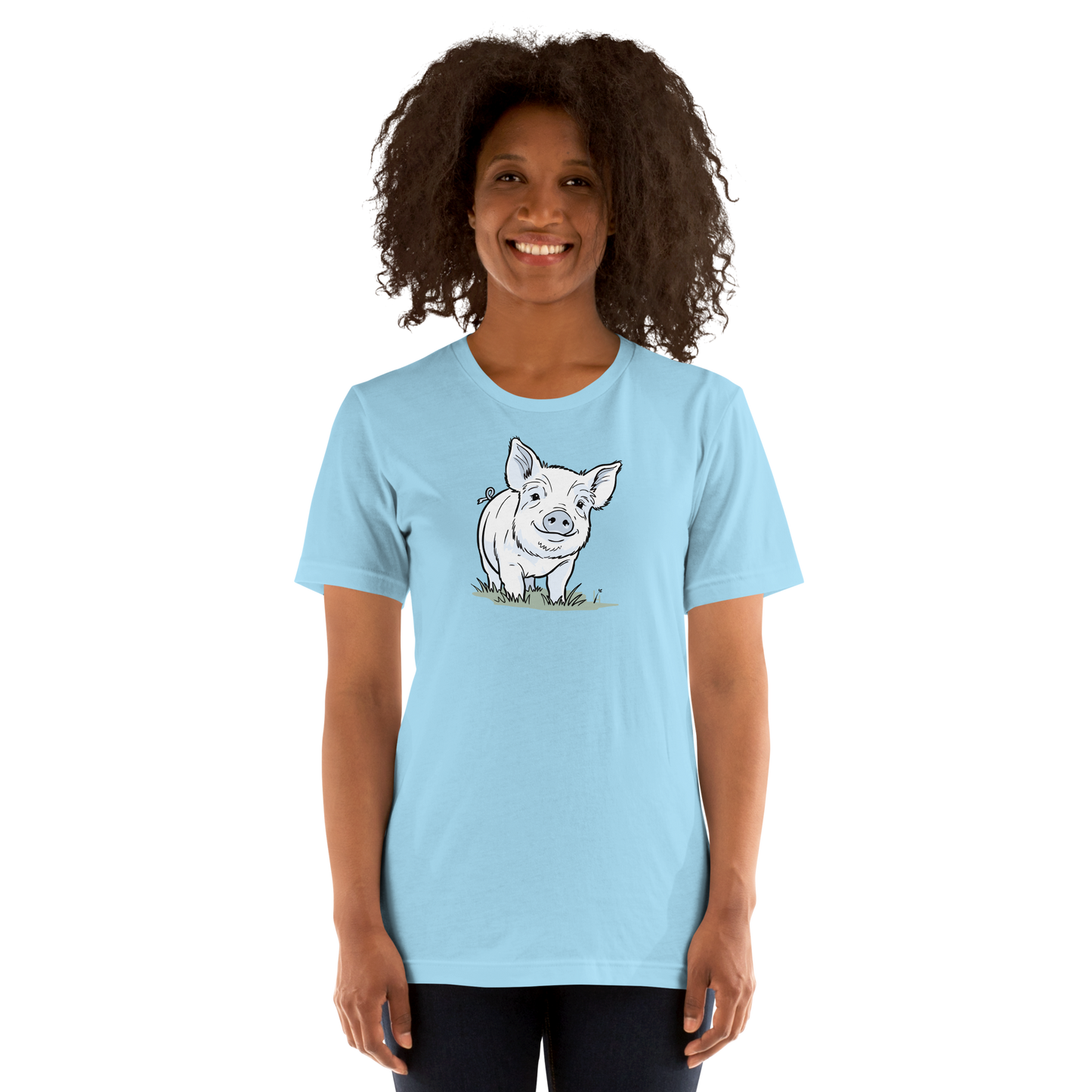 Friendly Yorkshire Pig (no text) Unisex T-shirt