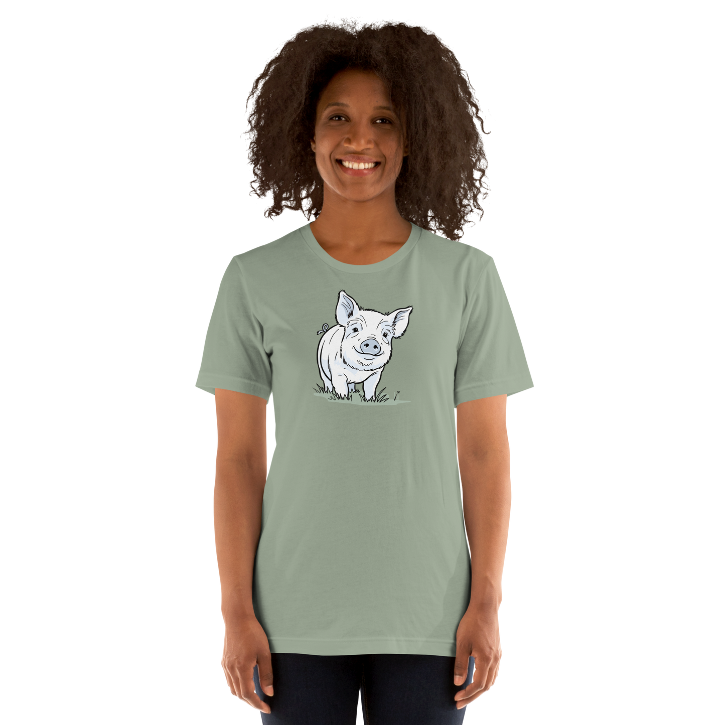 Friendly Yorkshire Pig (no text) Unisex T-shirt