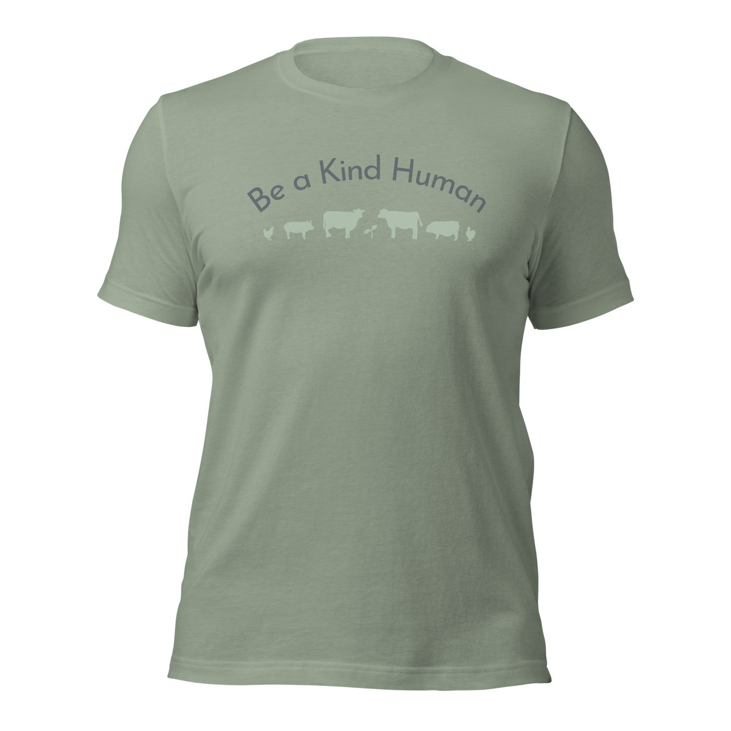 Be a Kind Human Sage w Green Silhouette