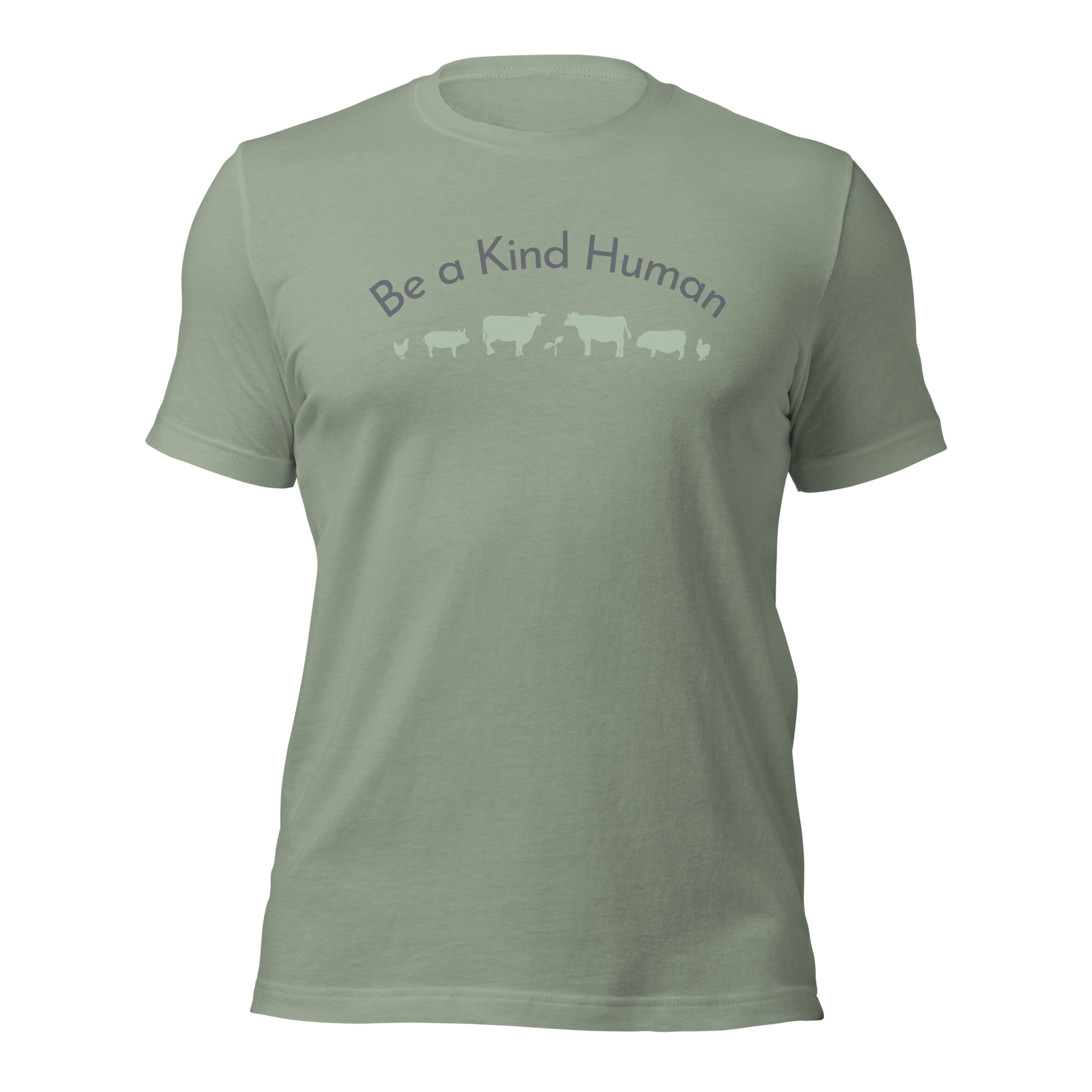 Be a Kind Human Sage w Green Silhouette