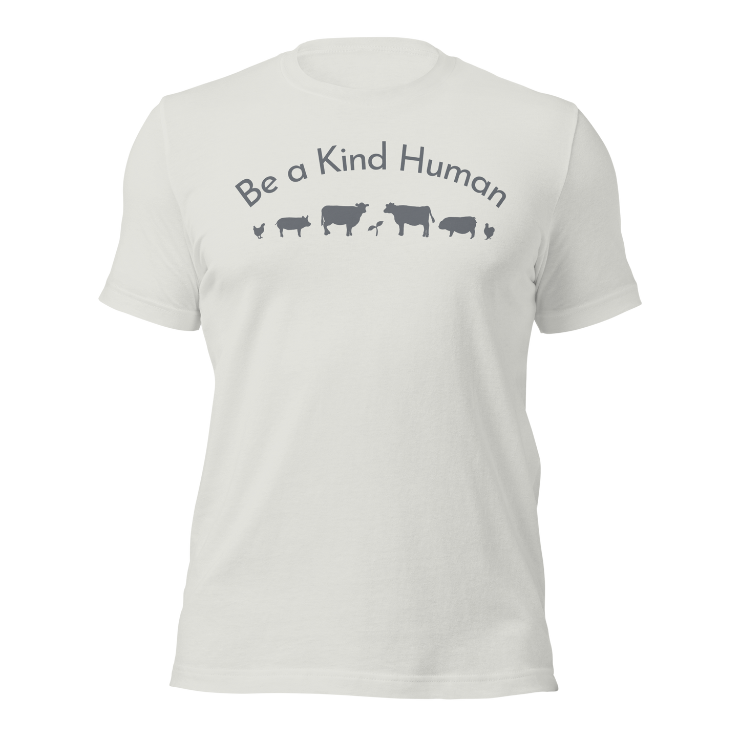 Be a Kind Human Silver Grey Silhouette