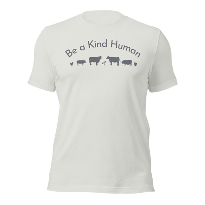 Be a Kind Human Silver Grey Silhouette