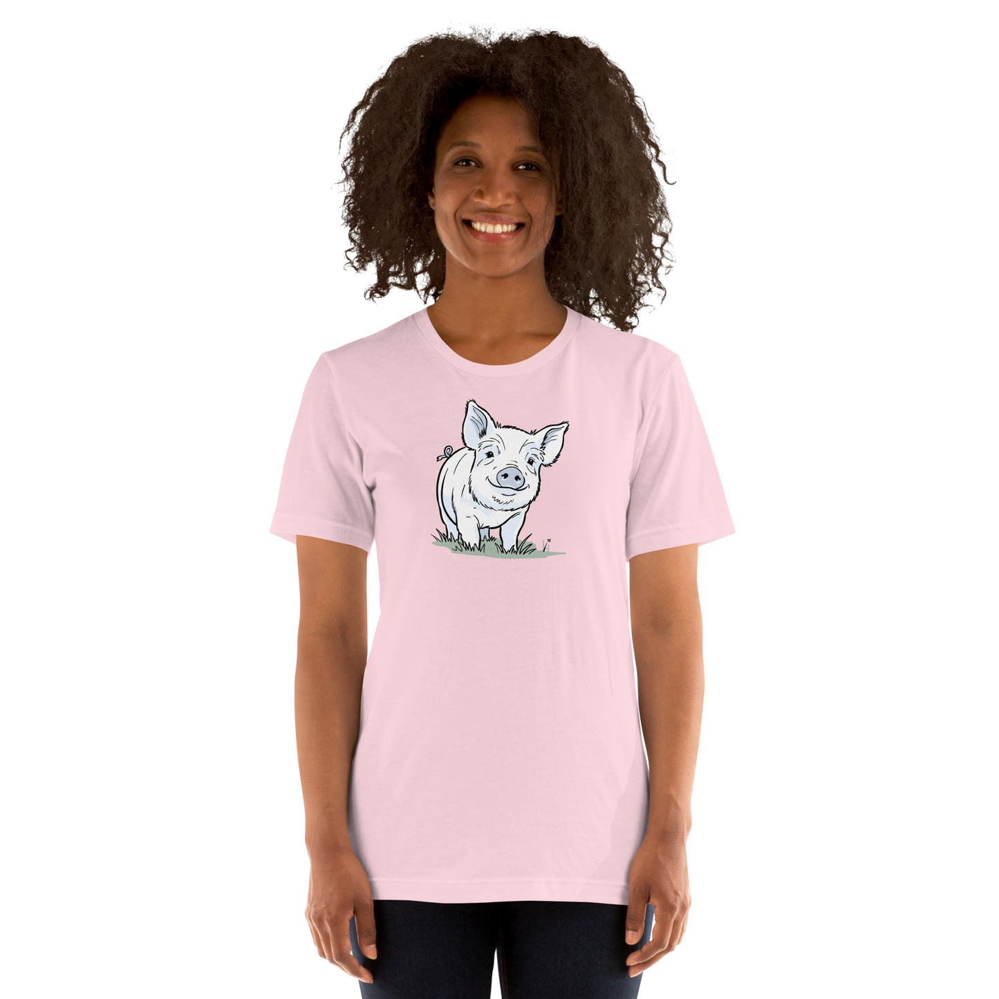 Friendly Yorkshire Pig (no text) Unisex T-shirt