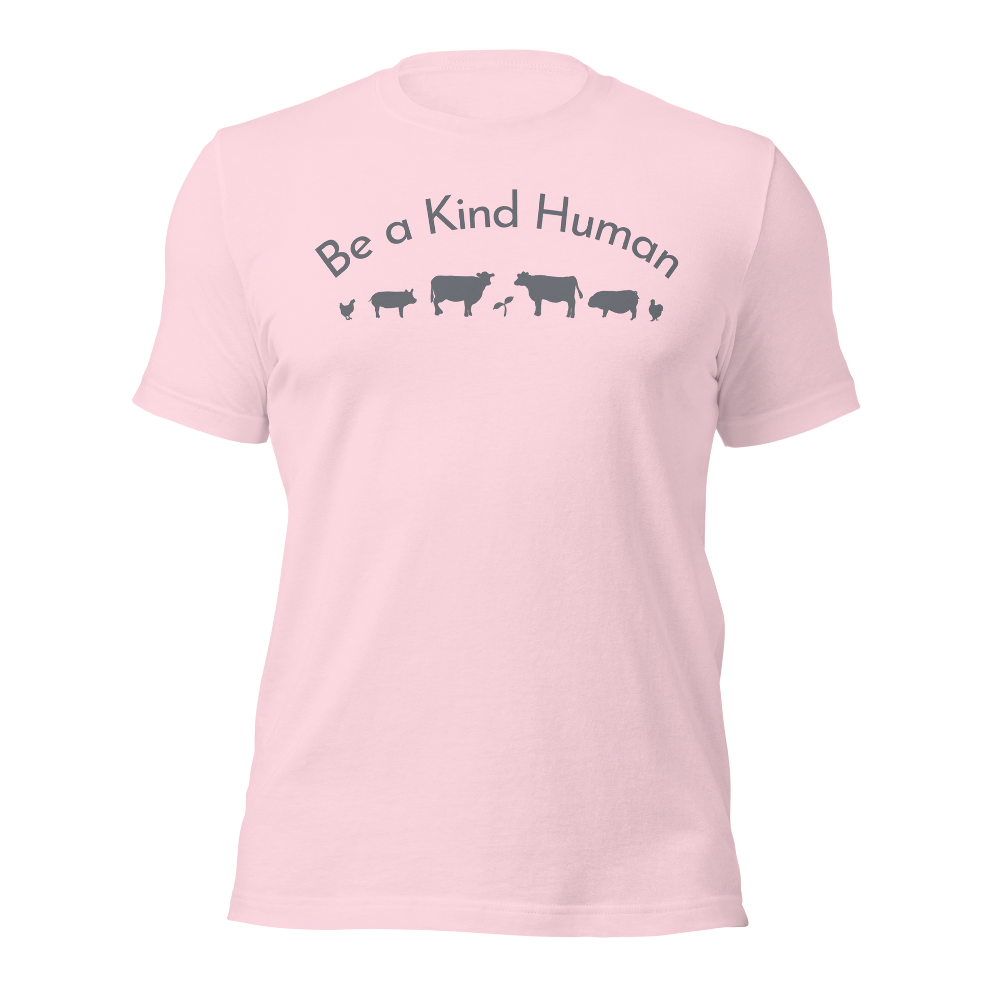 Be a Kind Human Soft Pink Grey Silhouette