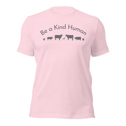 Be a Kind Human Soft Pink Grey Silhouette
